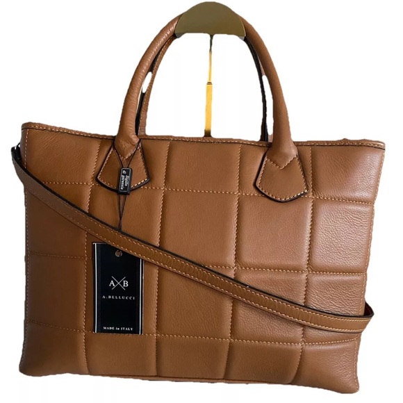 Asia Bellucci Handbags - NWT 🇮🇹 AB A. Bellucci Brown Leather Shoulder Crossbody Bag Made in Italy 🇮🇹